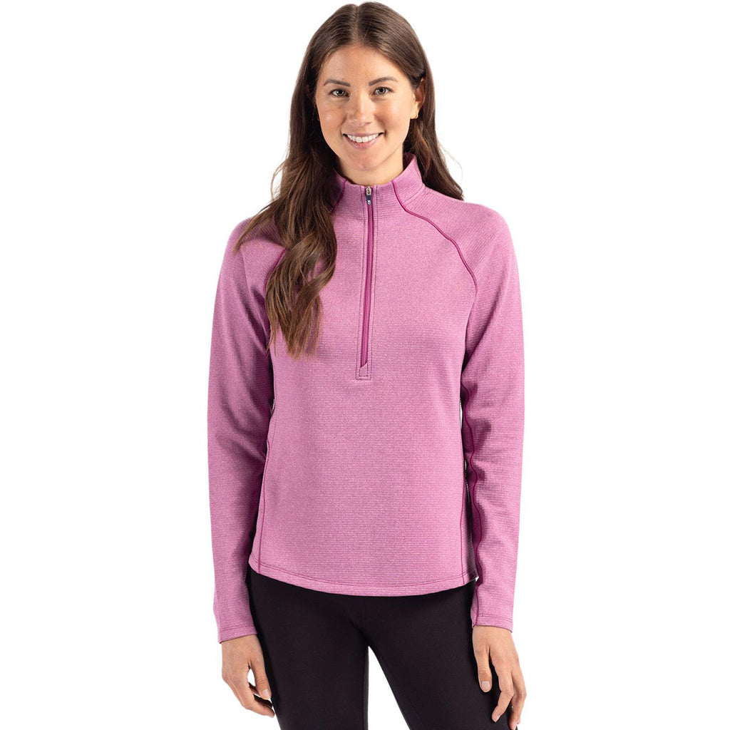 Cutter & Buck Women's Gelato Heather Peshastin Eco Recycled Half Zip Pullover