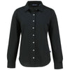 Cutter & Buck Women's Black Advantage Tri-Blend Eco Soft Pique Long Sleeve Knitted Button Down