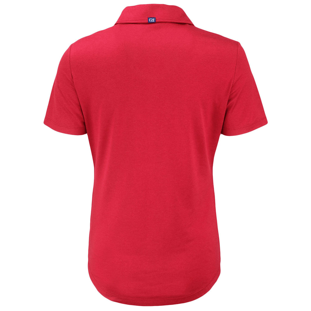 Cutter & Buck Women's Cardinal Red Coastline Epic Comfort Eco Recycled Polo