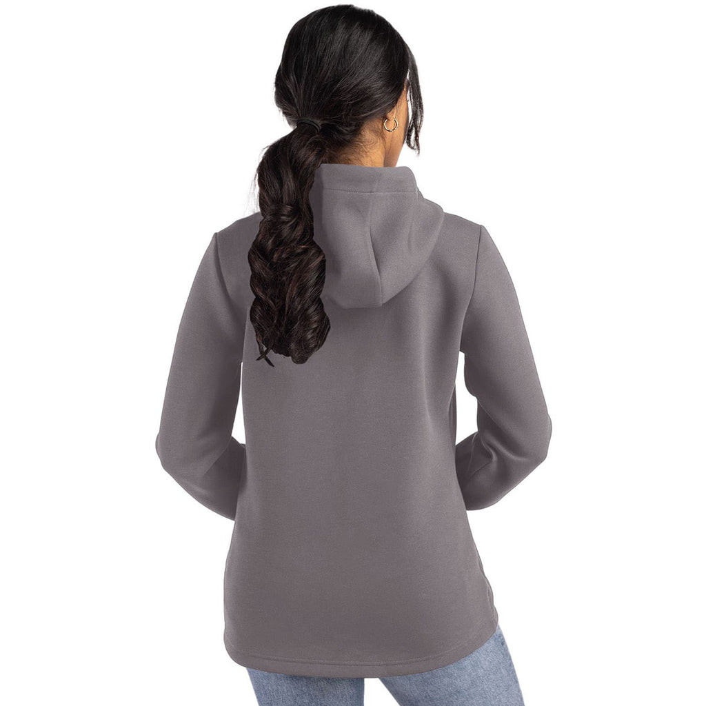 Cutter & Buck Women's Elemental Grey Roam Epic Comfort Recycled Full Zip Hooded Jacket