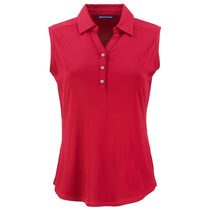 Cutter & Buck Women's Cardinal Red Forge Eco Stretch Recycled Sleeveless Polo