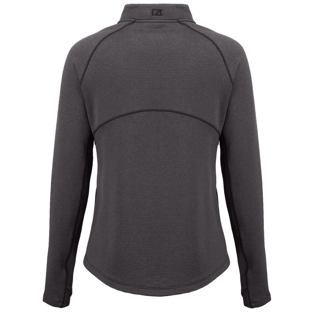 Cutter & Buck Women's Black Heather Peshastin Fleece Recycled Full Zip Jacket