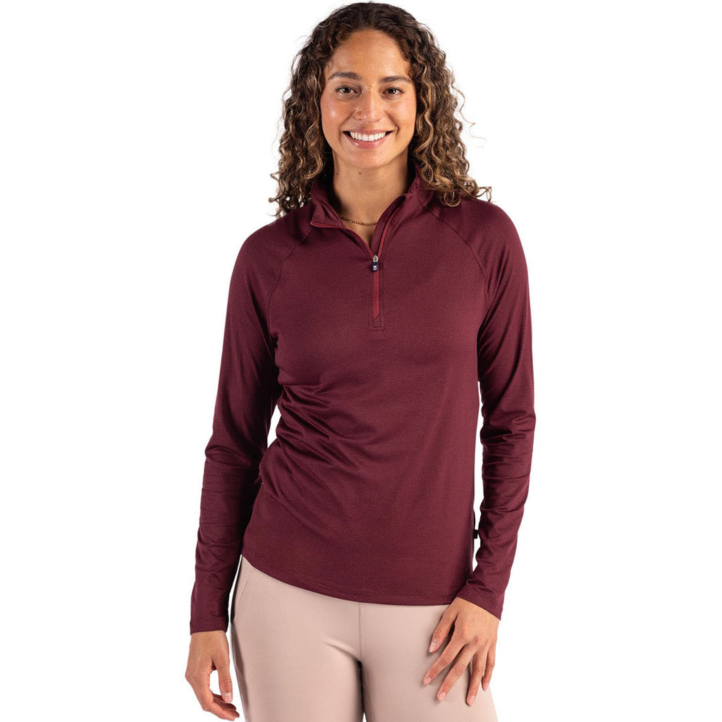 Cutter & Buck Women's Bordeaux Coastline Epic Comfort Recycled Quarter Zip