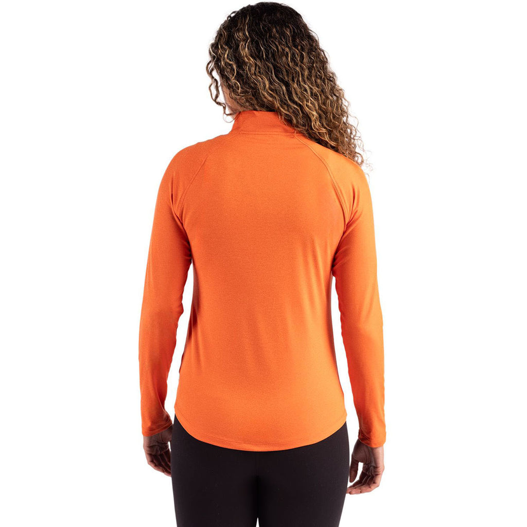 Cutter & Buck Women's College Orange Coastline Epic Comfort Recycled Quarter Zip