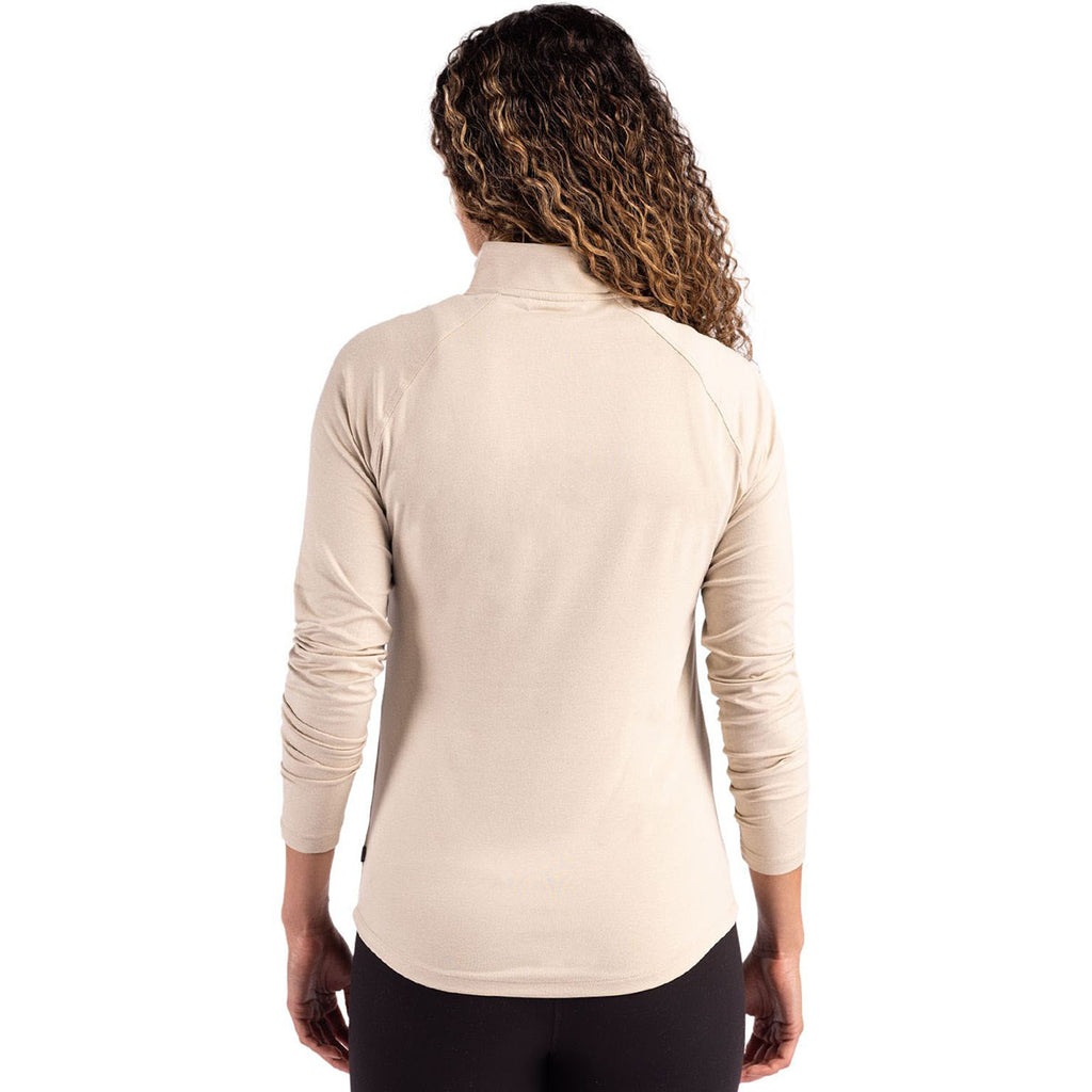Cutter & Buck Women's Wheat Coastline Epic Comfort Recycled Quarter Zip