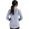 Cutter & Buck Women's Navy Blue/White Skyline Epic Confidence Recycled Gingham Long Sleeve Dress Shirt