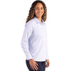 Cutter & Buck Women's Pale Blue/White Skyline Epic Confidence Recycled Pinstripe Long Sleeve Dress Shirt