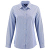 Cutter & Buck Women's Tour Blue/White Skyline Epic Confidence Recycled Pinstripe Long Sleeve Dress Shirt