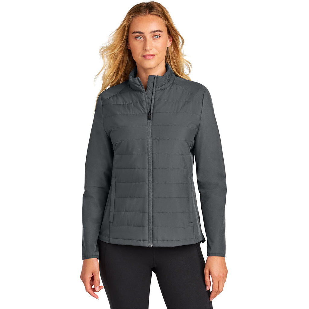 Sport-Tek Women's Iron Grey Teknical Hybrid Jacket