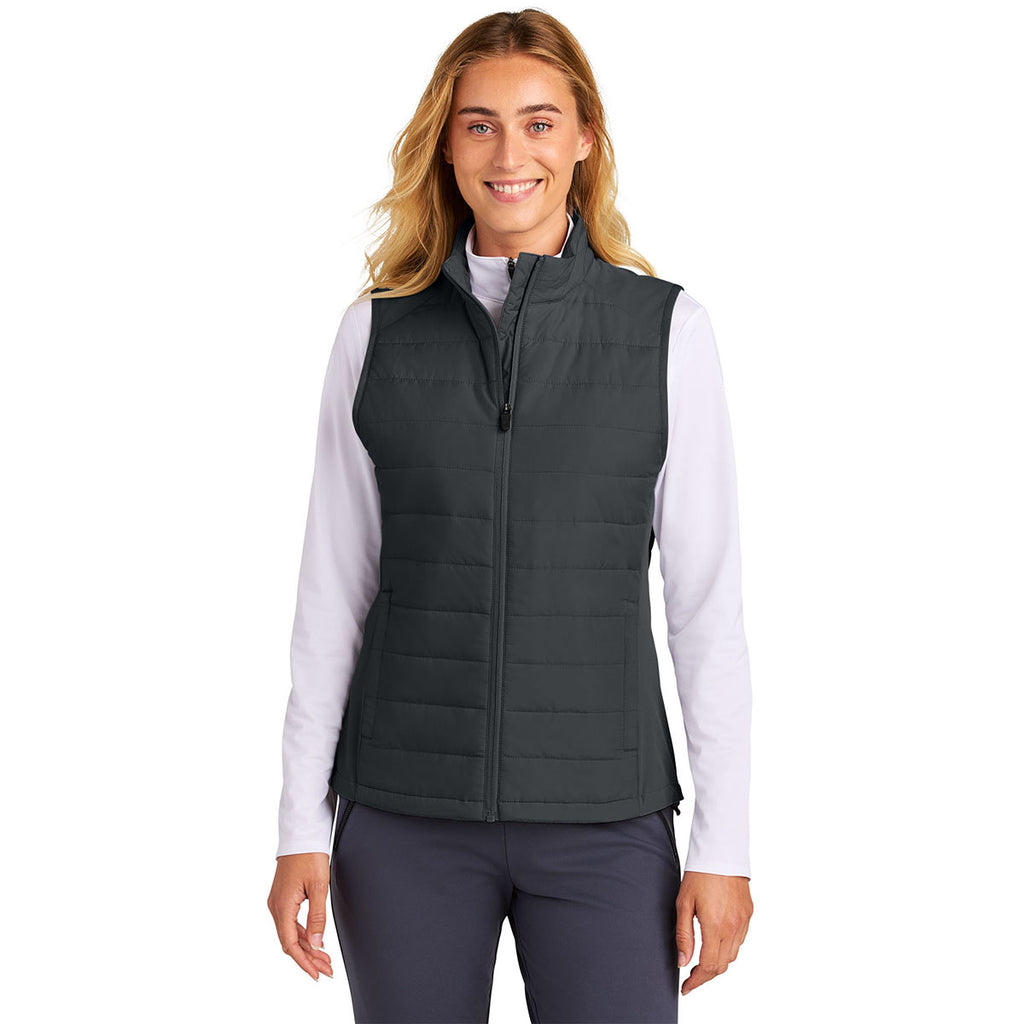Sport-Tek Women's Iron Grey Teknical Hybrid Vest