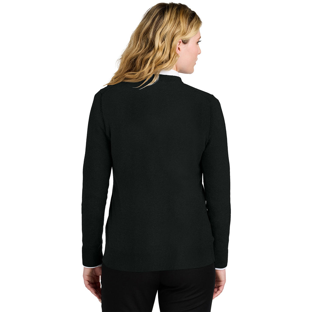 Port Authority Women's Deep Black Easy Care V-Neck Sweater