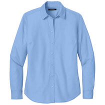 Port Authority Women's Swiss Blue Long Sleeve Nailhead Easy Care Shirt