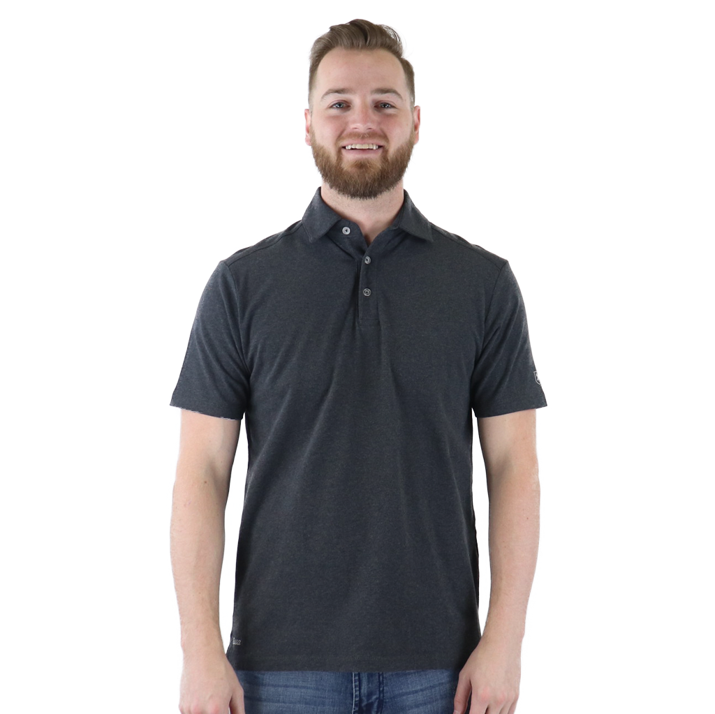 Zusa Men's Black Heather Peachy Polo