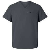 Jaanuu Men's Carbon Grey Platt 3-Pocket Scrub V-Neck Top