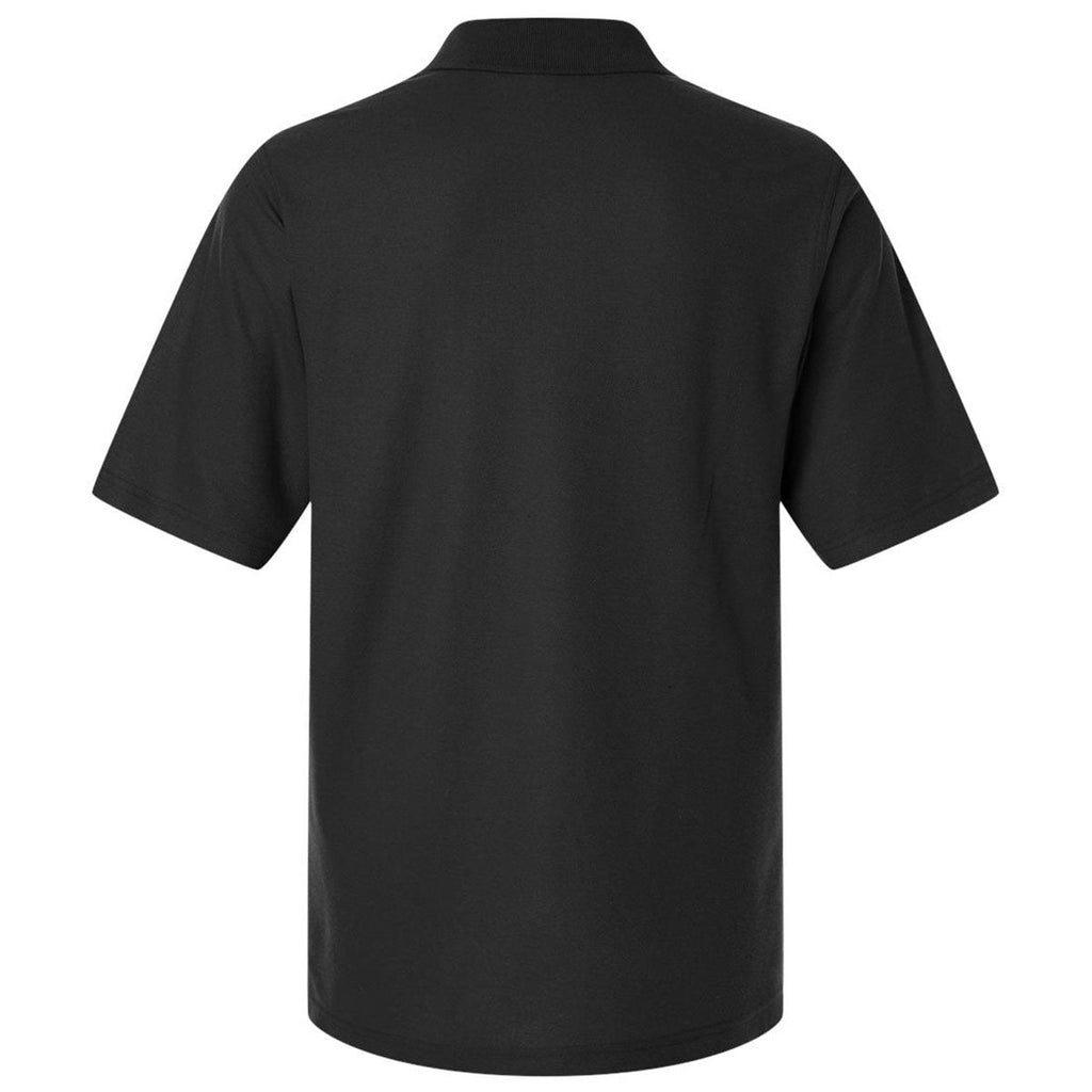 Harriton Men's Black Maverick CVC Pique Polo