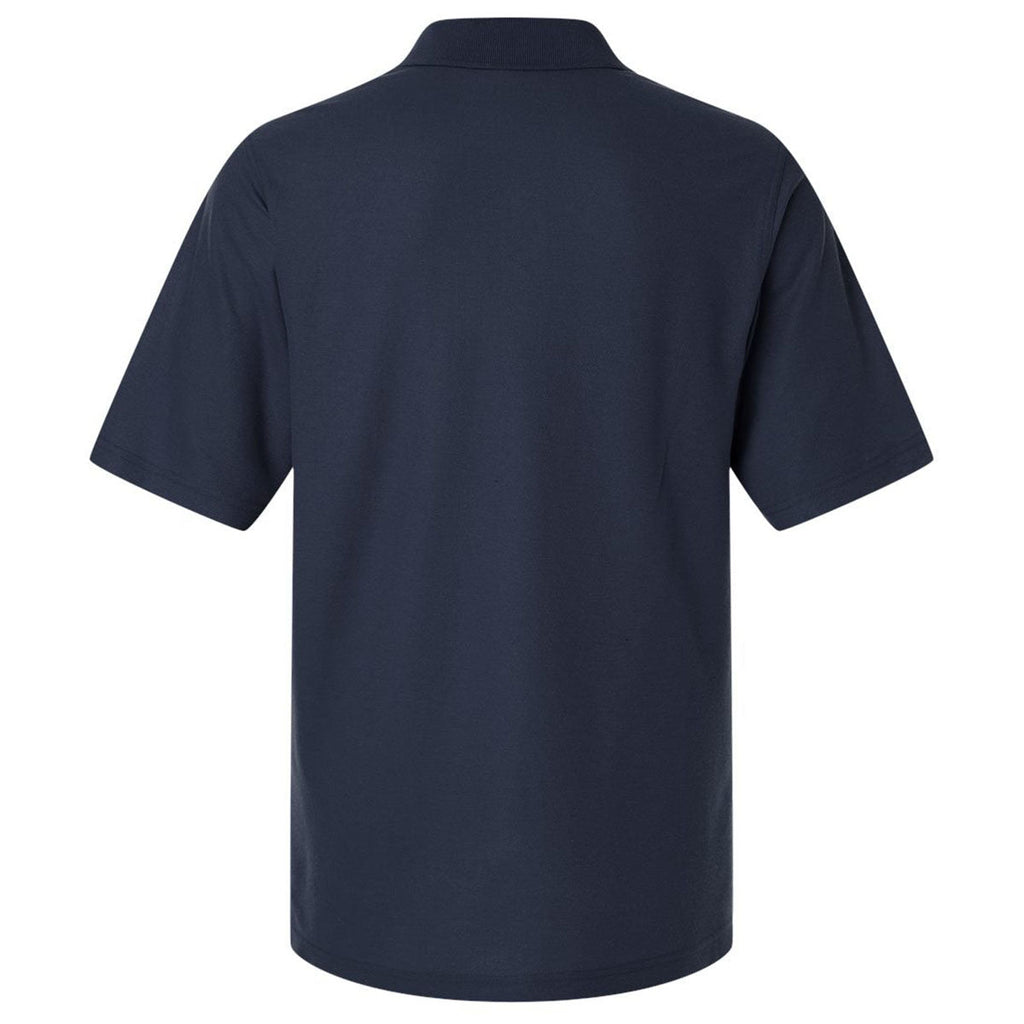 Harriton Men's Dark Navy Maverick CVC Pique Polo