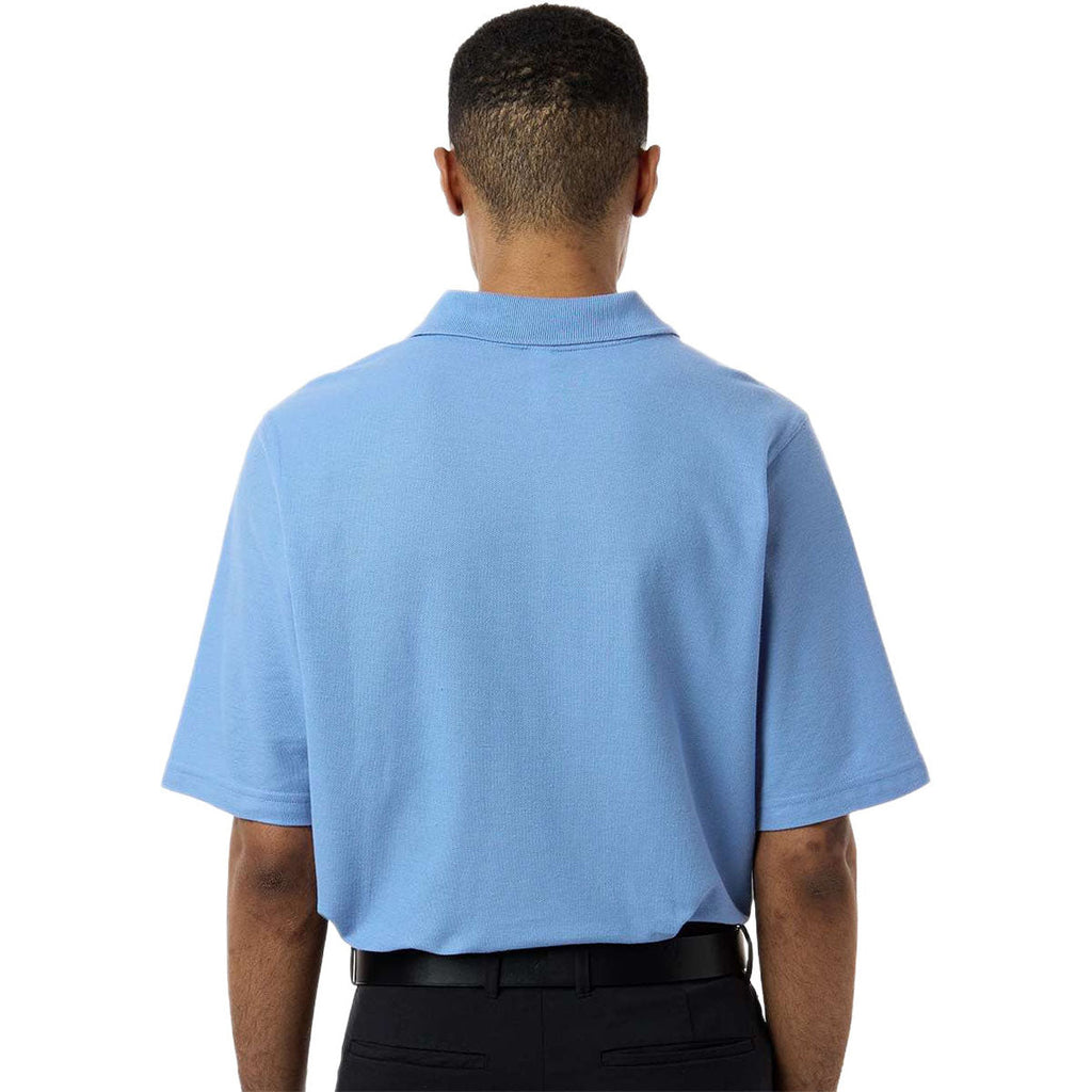 Harriton Men's Light College Blue Maverick CVC Pique Polo