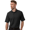 Harriton Men's Black Tall Maverick CVC Pique Polo