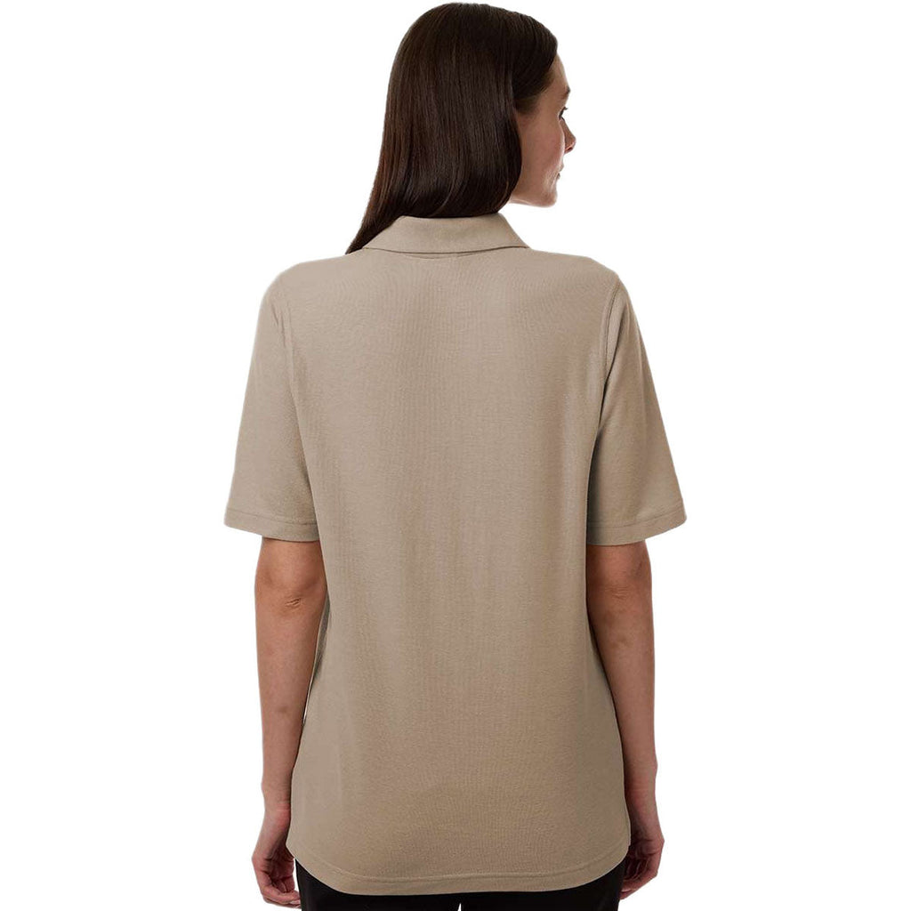 Harriton Women's Khaki Maverick CVC Pique Polo