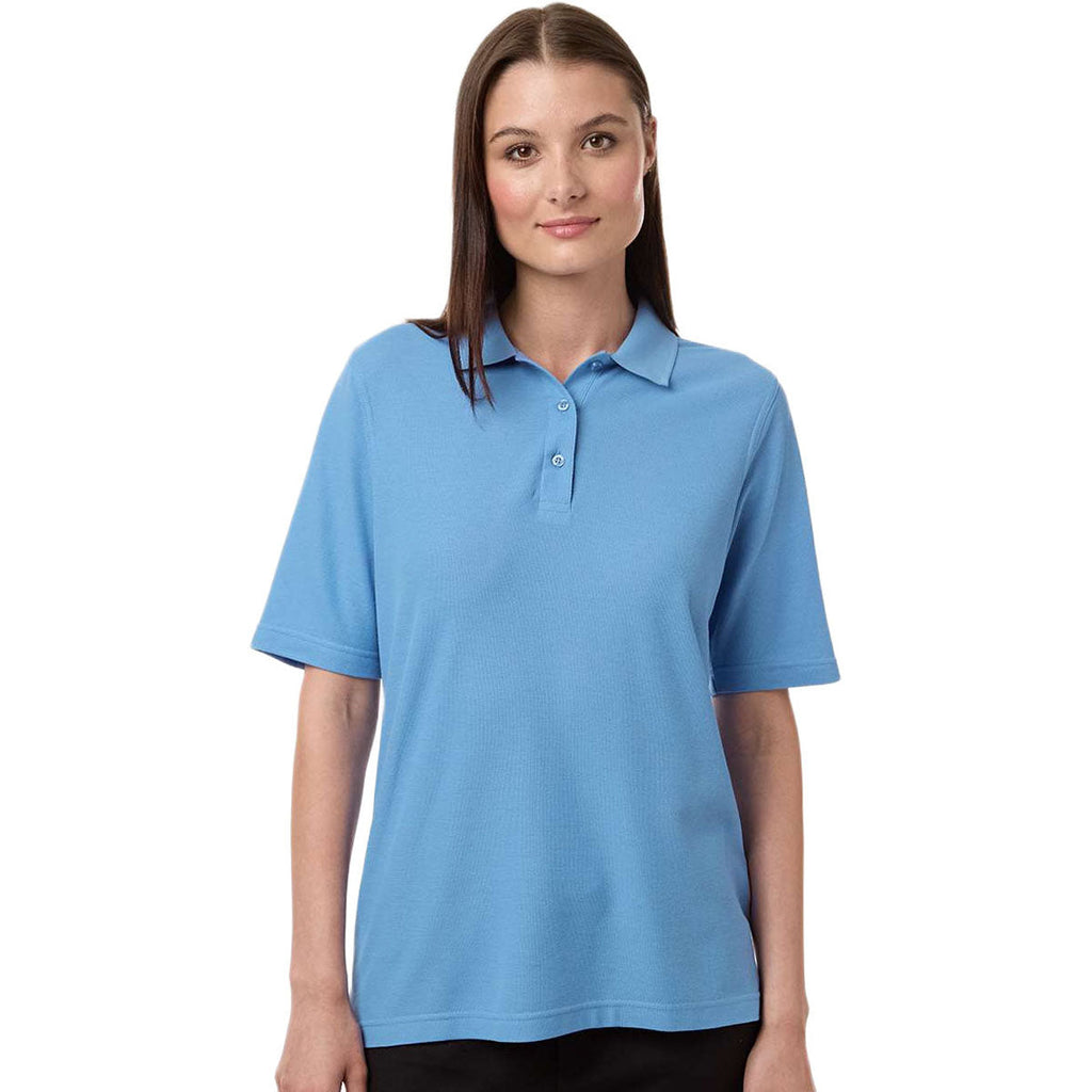 Harriton Women's Light College Blue Maverick CVC Pique Polo