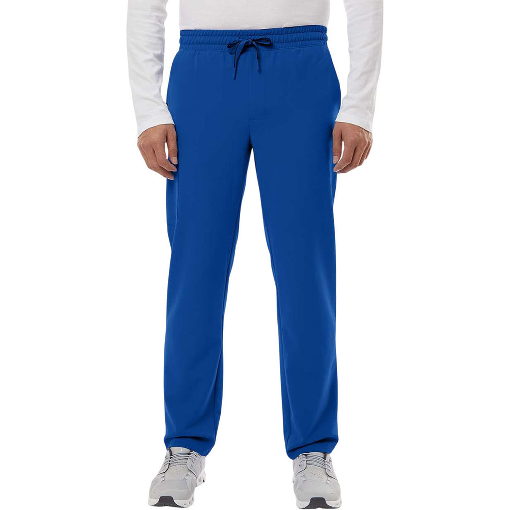 Jaanuu Men's Royal Blue Rhodes Everyday Straight-Leg Scrub Pants