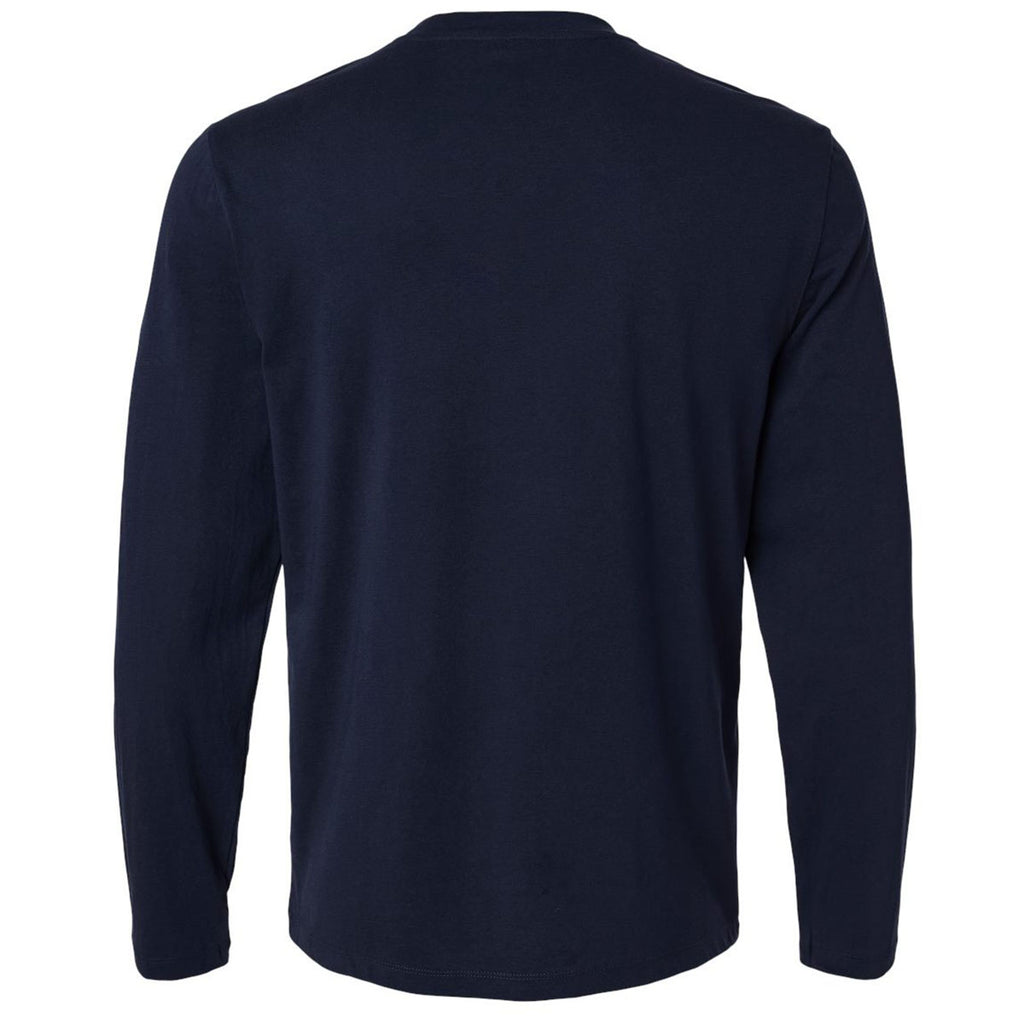 Jaanuu Men's Midnight Navy RegenX Cotton Underscrub Long Sleeve T-Shirt