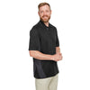 Harriton Men's Black/ Dark Charcoal Flash Snag Protection Plus Colorblock Polo