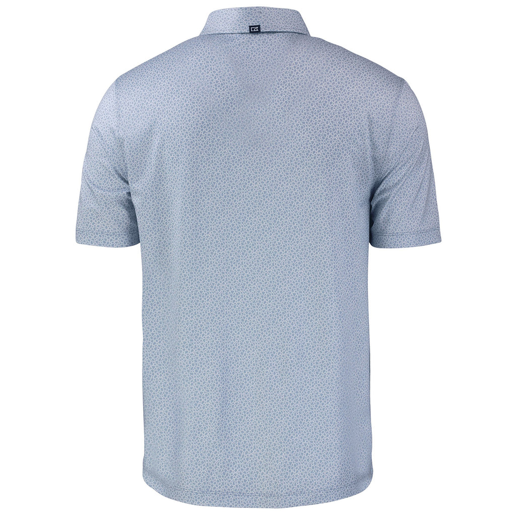 Cutter & Buck Men's Polished/White Pike Eco Pebble Print Stretch Recycled Polo