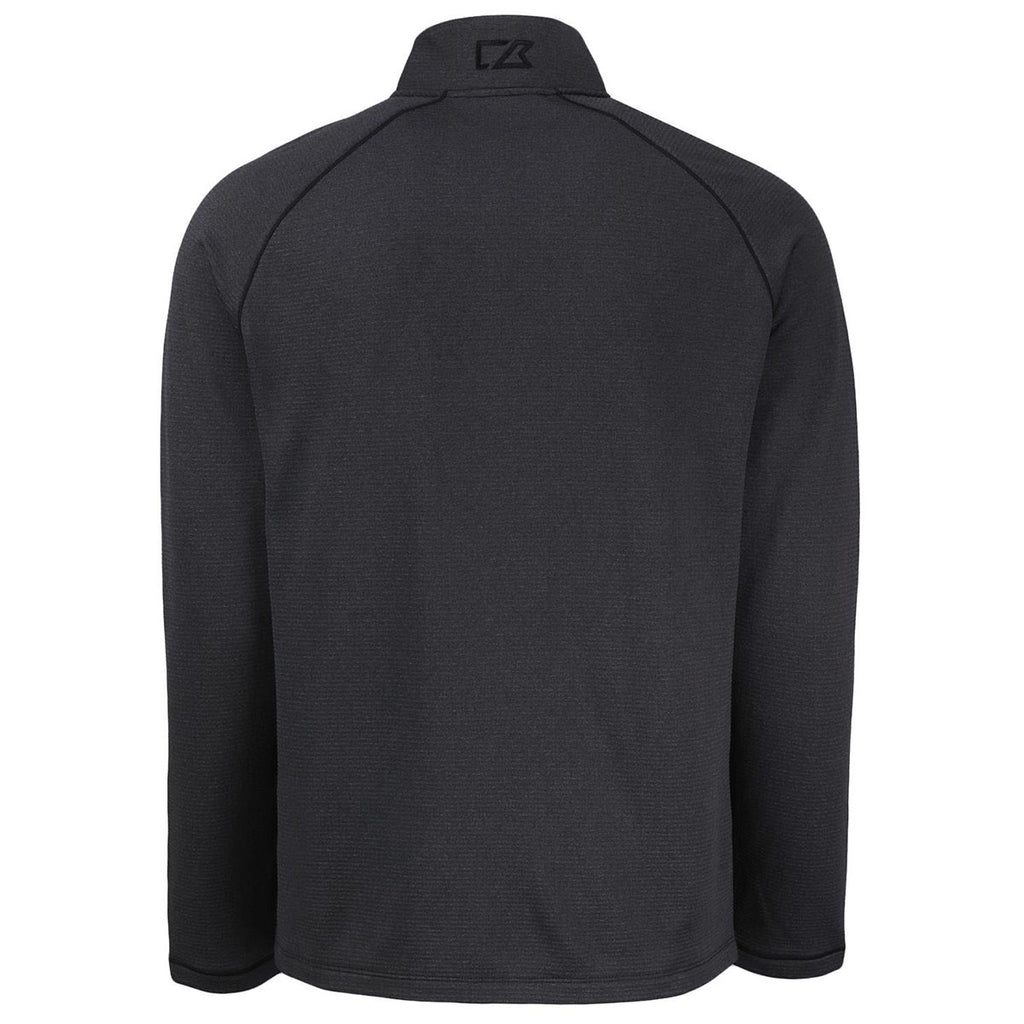 Cutter & Buck Men's Black Heather Peshastin Fleece Recycled Full Zip Jacket