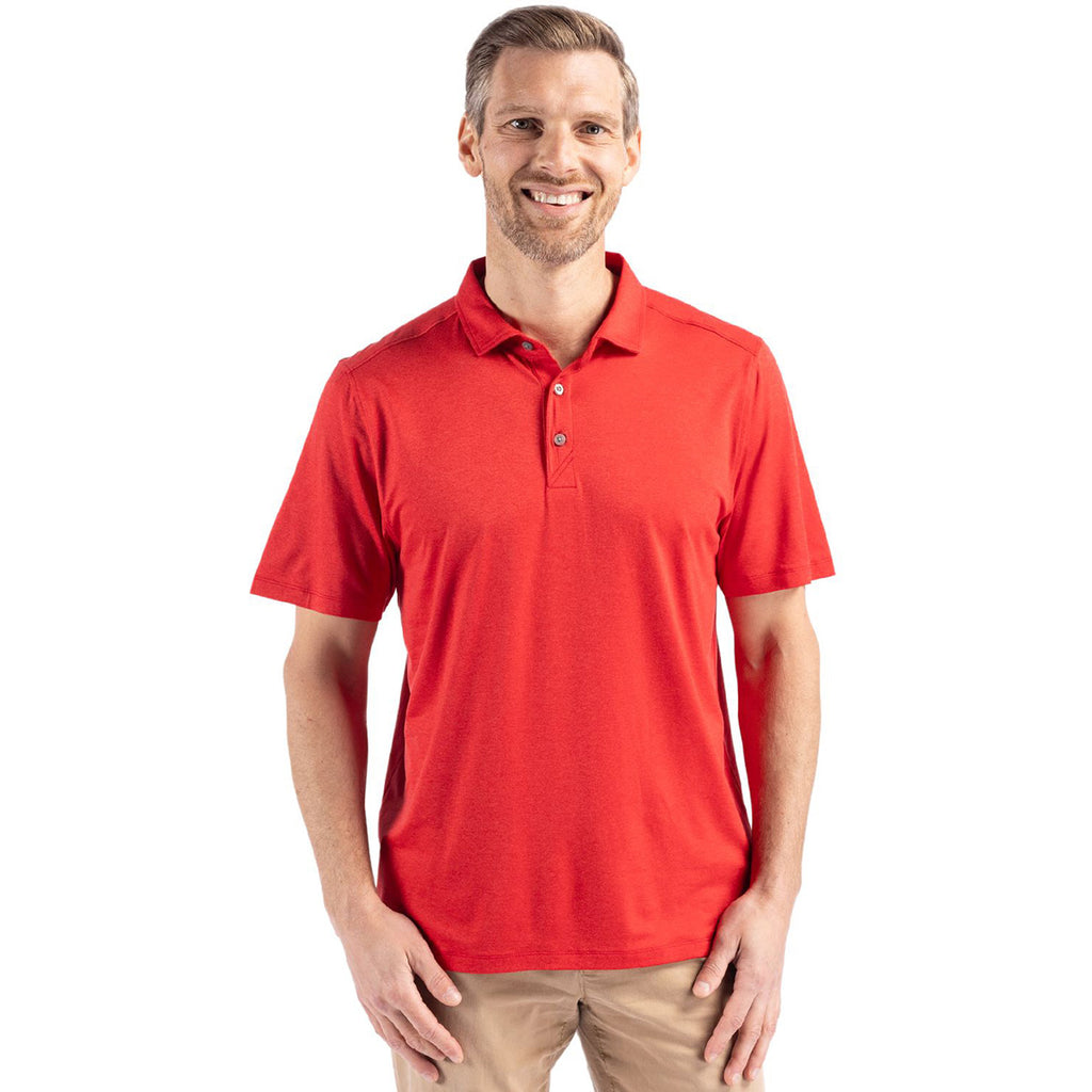 Cutter & Buck Men's Red Coastline Epic Comfort Eco Recycled Polo