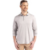 Cutter & Buck Men's Concrete Coastline Epic Comfort Recycled Long Sleeve Polo
