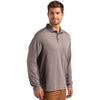 Cutter & Buck Men's Elemental Grey Coastline Epic Comfort Recycled Long Sleeve Polo