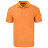 Cutter & Buck Men's College Orange/White Forge Eco Fine Line Stripe Stretch Recycled Polo