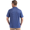 Cutter & Buck Men's Tour Blue/White Forge Eco Fine Line Stripe Stretch Recycled Polo