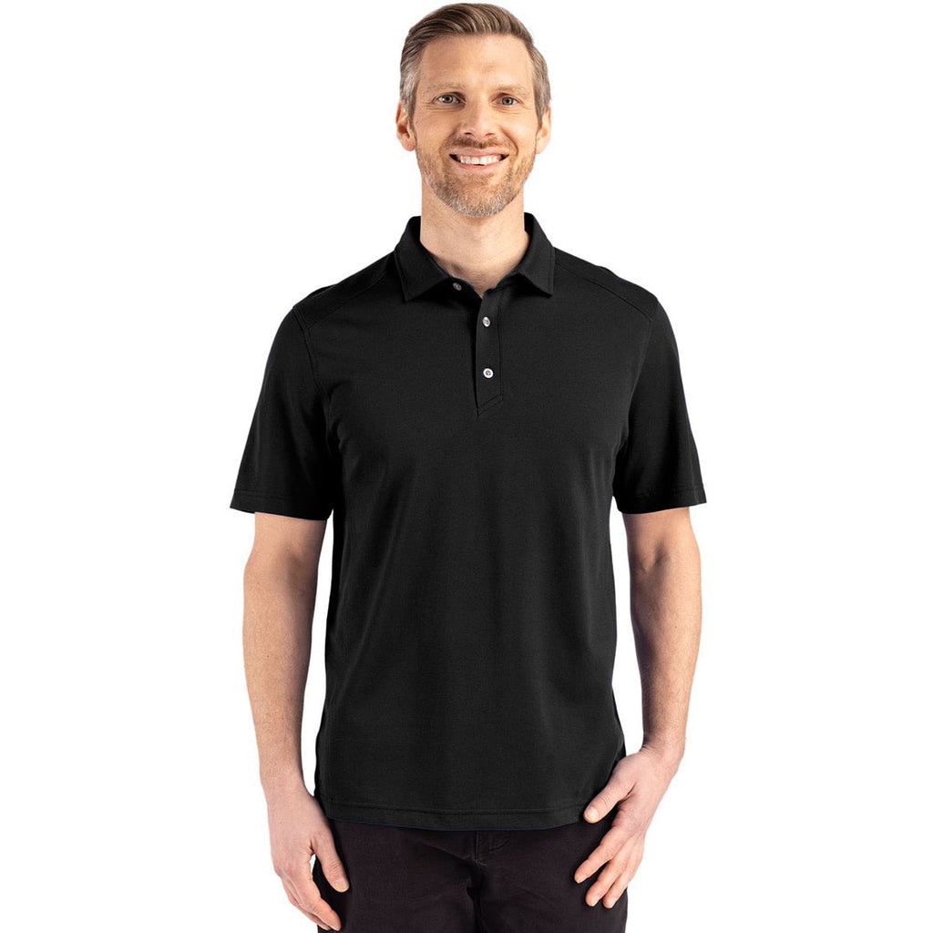 Cutter & Buck Men's Black Advantage Refresh Epic Confidence Recycled Tri-Blend Pique Polo
