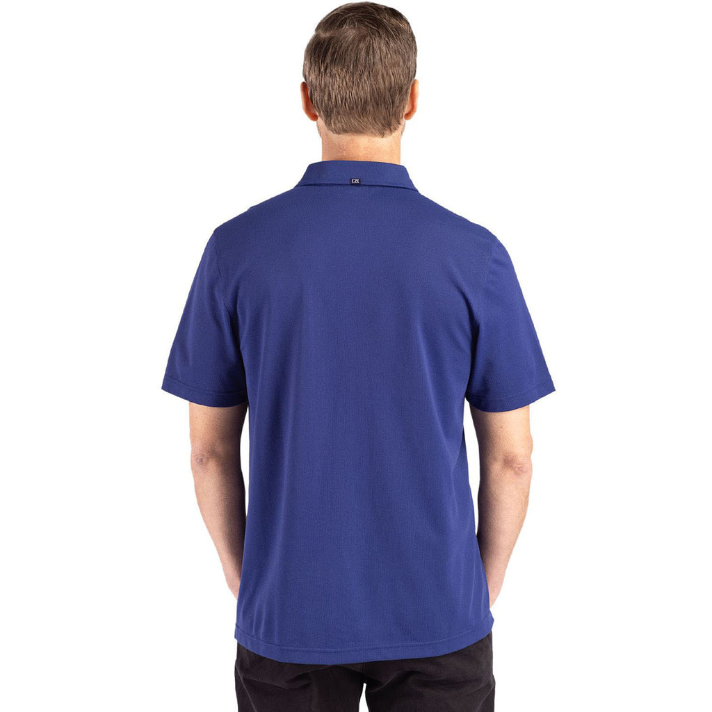 Cutter & Buck Men's Tour Blue Advantage Refresh Epic Confidence Recycled Tri-Blend Pique Polo