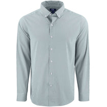 Cutter & Buck Men's Hunter/White Skyline Epic Confidence Recycled Pinstripe Long Sleeve Dress Shirt
