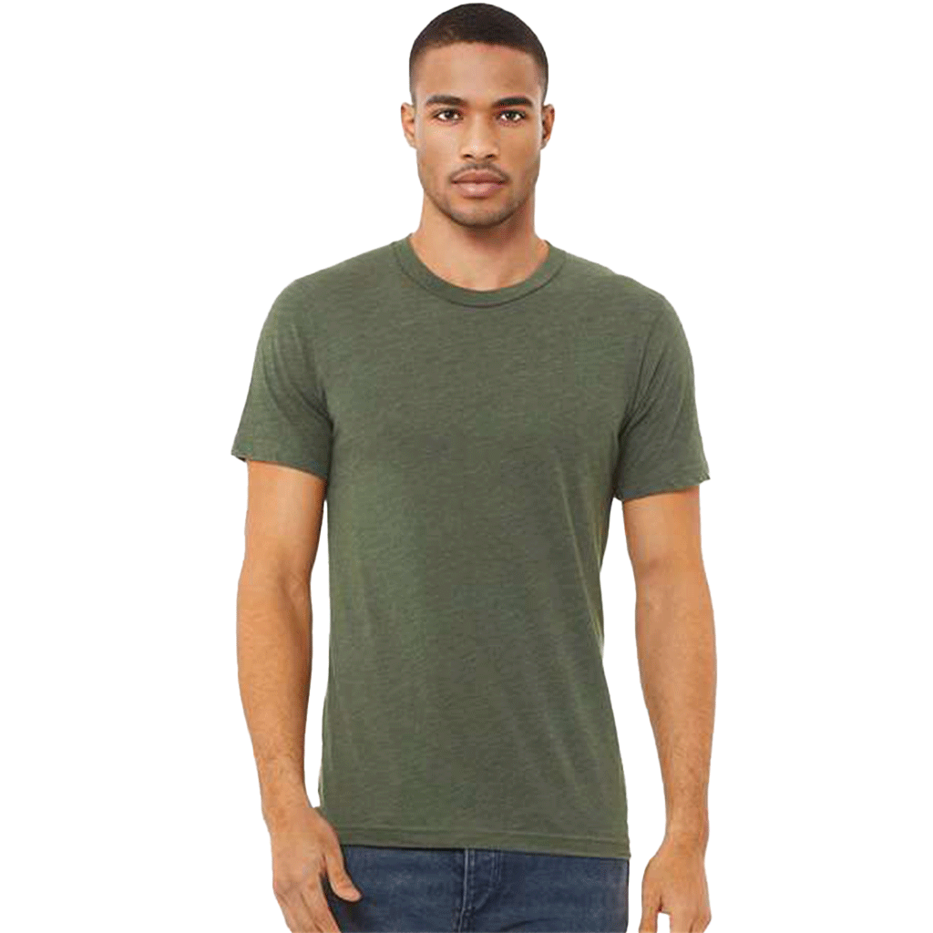 Bella + Canvas Unisex Military Green Triblend Short-Sleeve T-Shirt