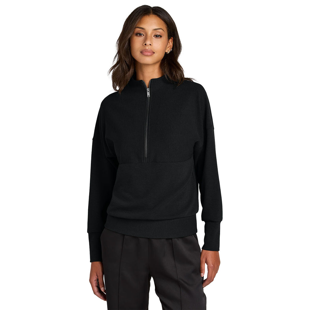 Mercer+Mettle Women's Deep Black Linear Texture 1/4-Zip