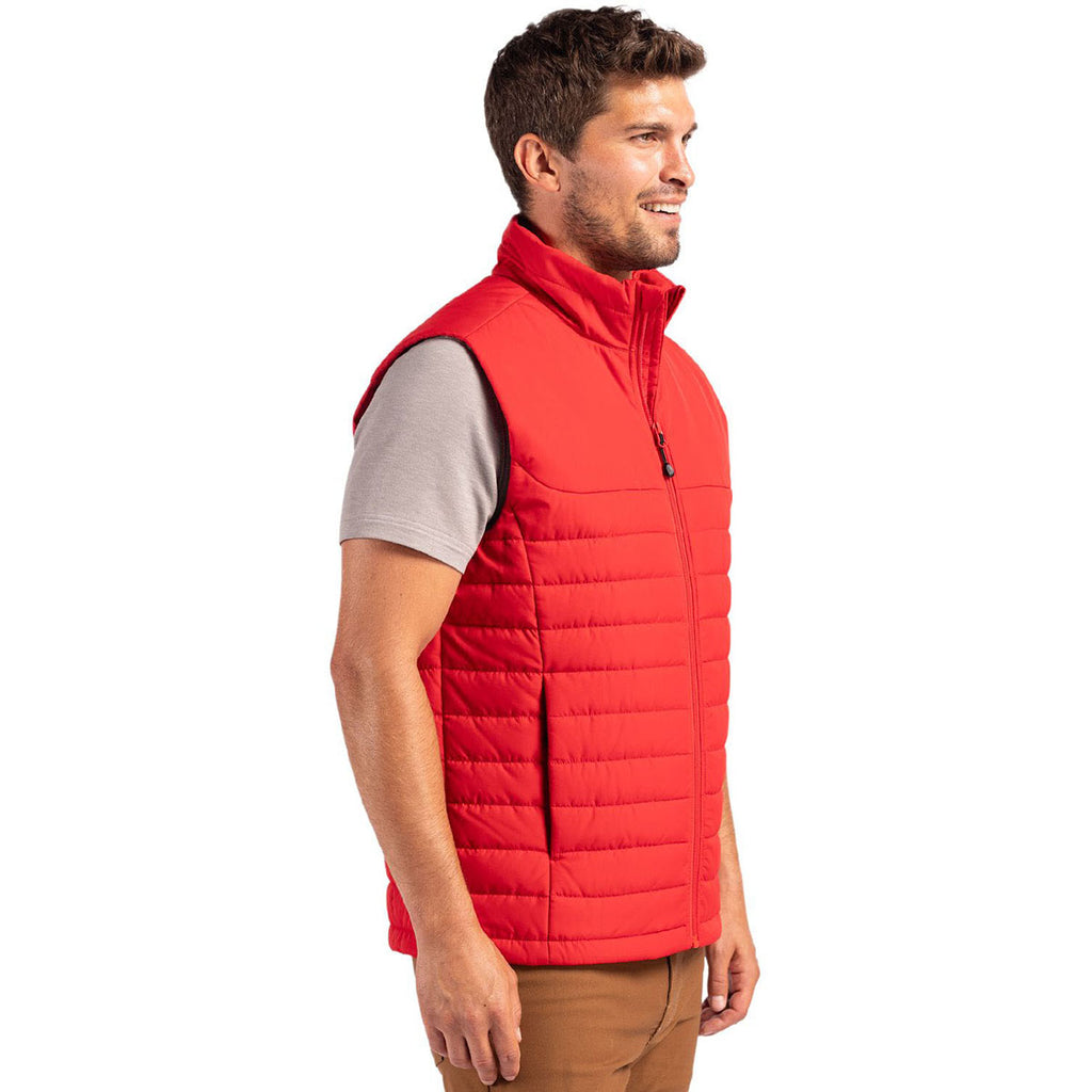 Clique Men's Red Elevation Eco Full Zip Puffer Vest