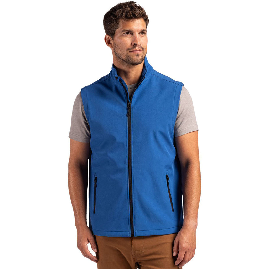 Clique Men's Royal Blue/Black Tempo Stretch Full Zip Softshell Vest