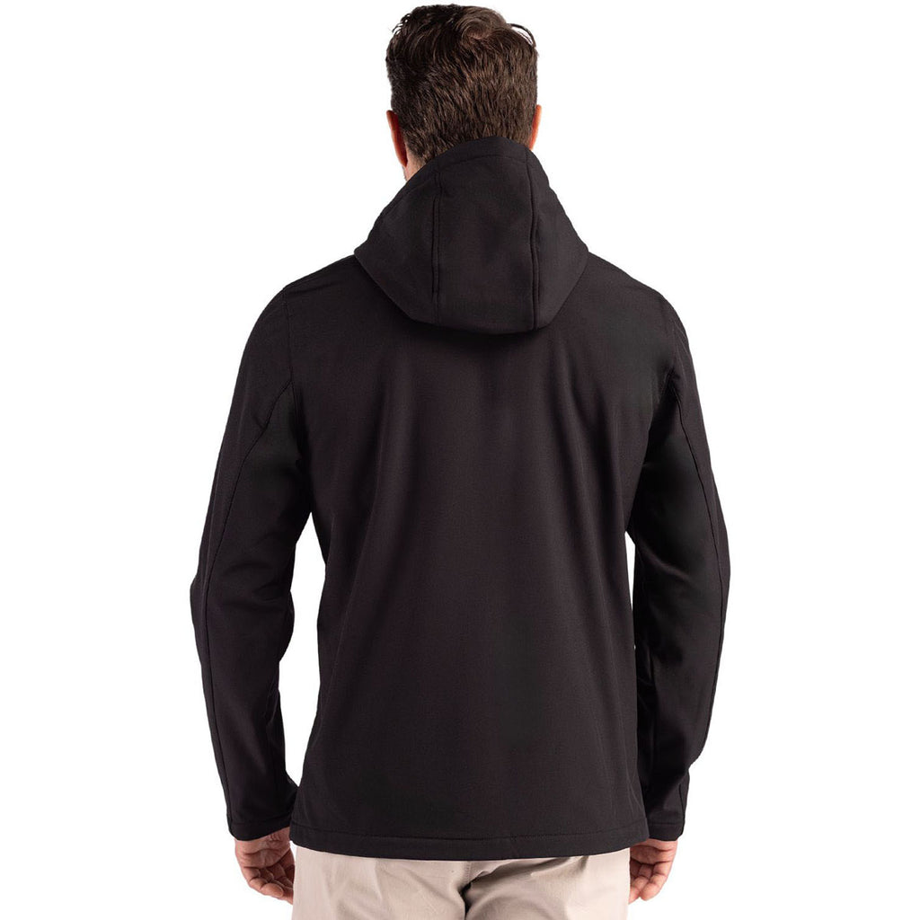 Clique Men's Black/Pure Slate Tempo Recycled Stretch Softshell Hooded Jacket