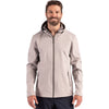 Clique Men's Silver Grey/Pure Slate Tempo Recycled Stretch Softshell Hooded Jacket