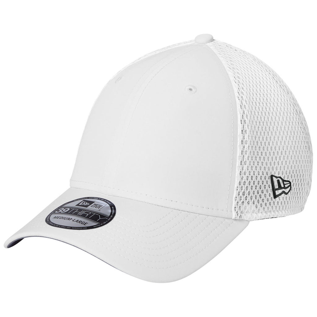 New Era White 39THIRTY Performance Stretch Mesh Cap