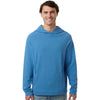 North End Men's Light Nautical Blue Heather Spirit Textured Hooded Pullover
