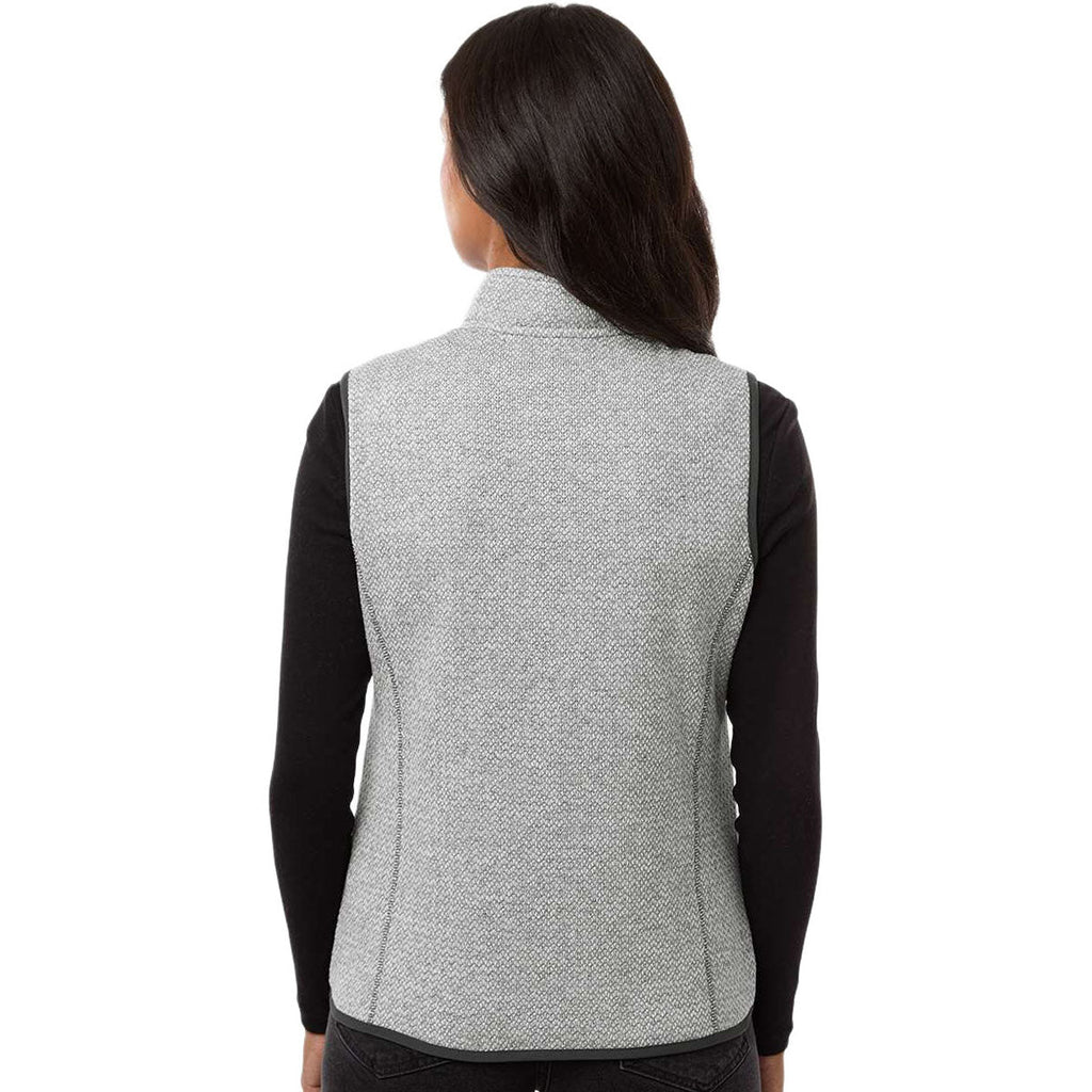 North End Women's Grey/White Jasper Jacquard Fleece Vest