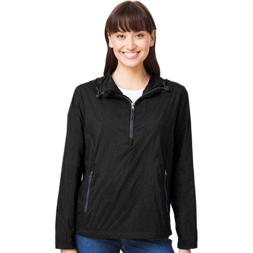 North End Women's Black/Carbon Aura Lightweight Packable Anorak