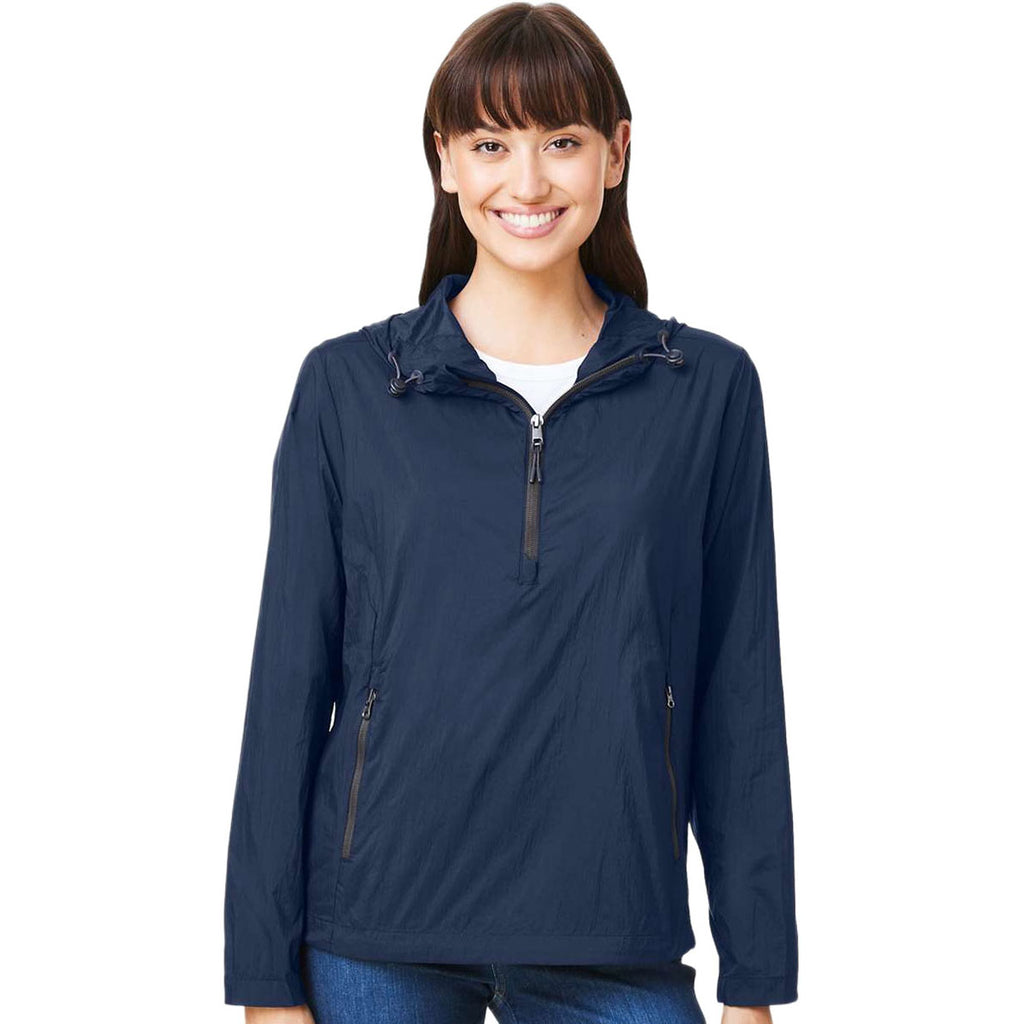 North End Women's Classic Navy/Carbon Aura Lightweight Packable Anorak