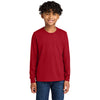 Next Level Youth Red Cotton Long Sleeve Tee
