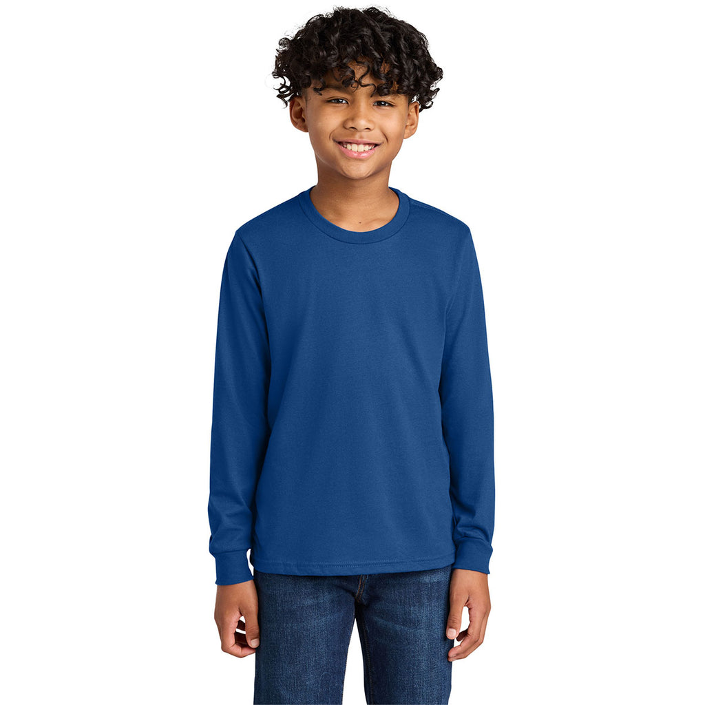 Next Level Youth Royal Cotton Long Sleeve Tee